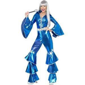 Smiffys Womens/Ladies 70s Dancing Dream Costume Jumpsuit / Blue/Silver